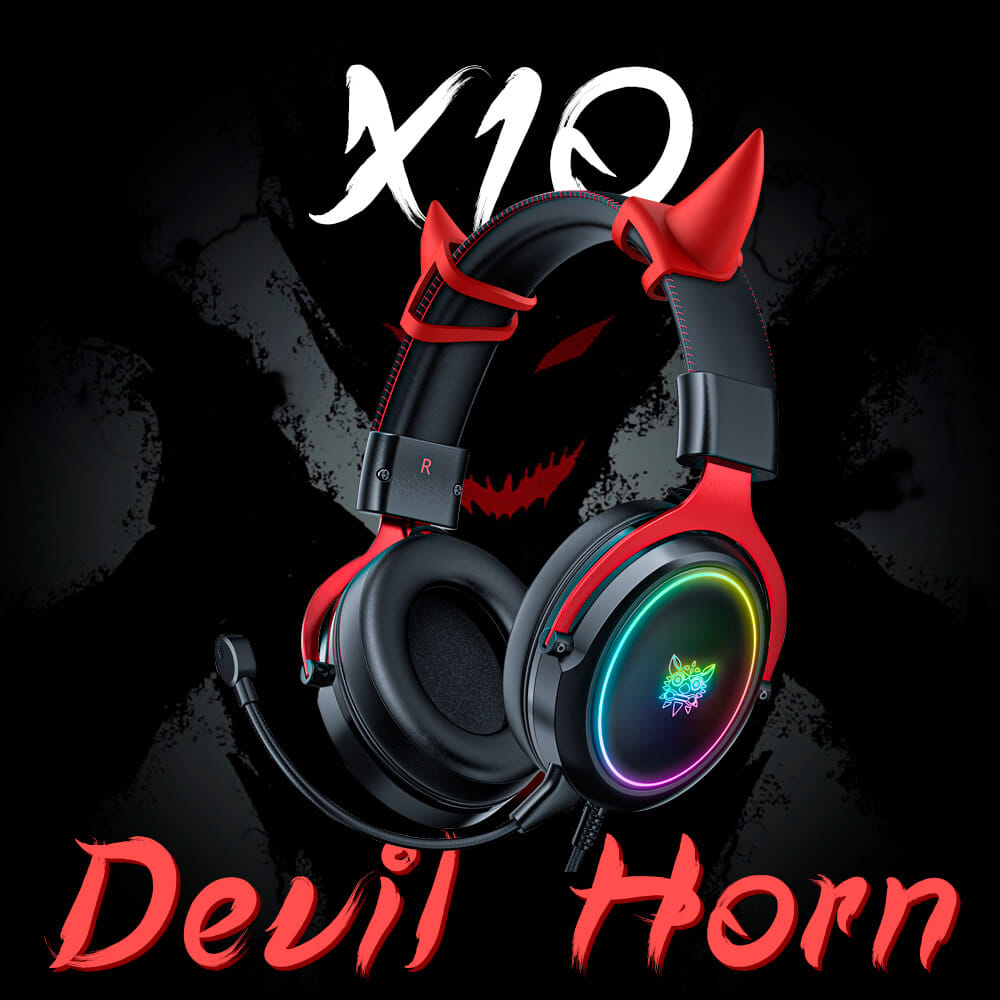 หูฟังเกมมิ่ง ONIKUMA X10 CAT EARS GAMING HEADSET - DEVIL HORN_1